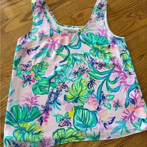 Lilly Pulitzer lilac and green mermaid print Floral Top size XS women preppy